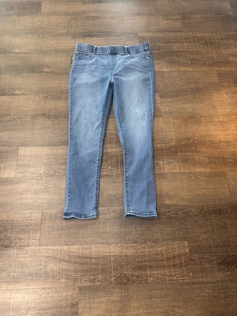 QUINCE Women’s Medium Blue Denim Wash Stretch Slim Pull on Jeans Size Large